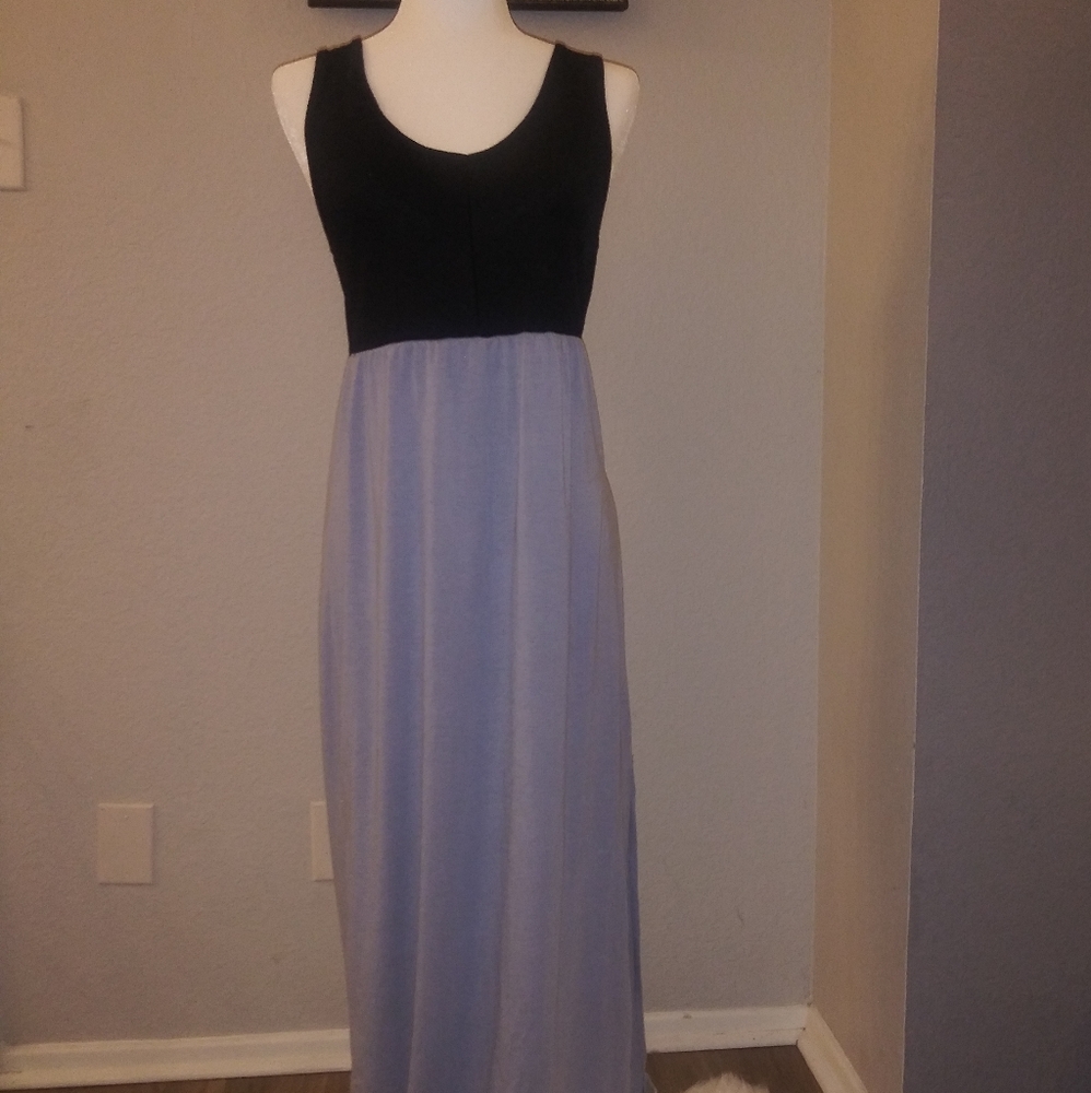 Long Black and Grey Maxi Dress